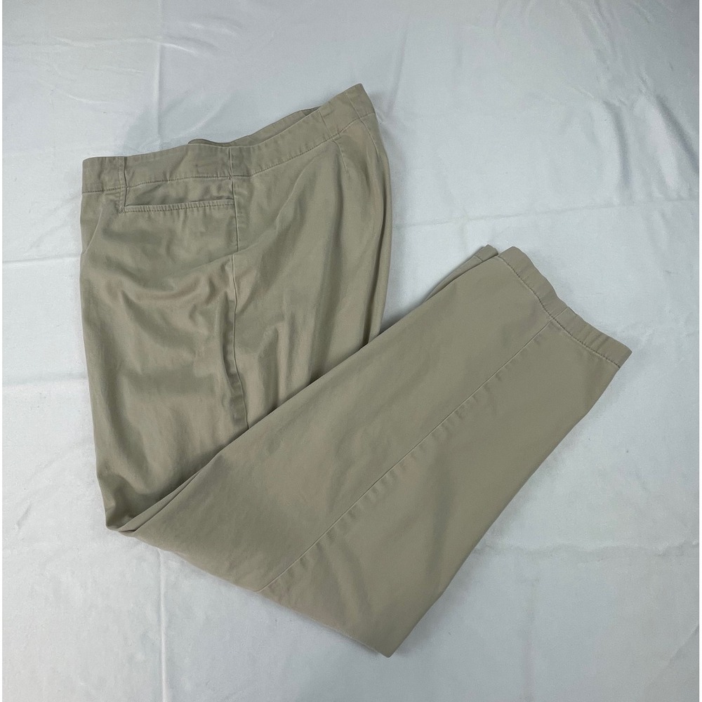 Pure Jill J. Jill Womens Khaki Tan Chino Pants Slim Leg Stretch Trousers Size 16